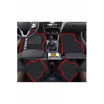 FORD ECOSPORT 2016 +   Siyah Halı Kırmızı Kenar Petek Topuk