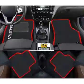 BMW X4 2014 - 2018  Siyah Halı Kırmızı Kenar Petek Topuk