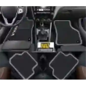 Volvo XC90 2015 Sonrası   Siyah Halı Gri Kenar Petek Topuk