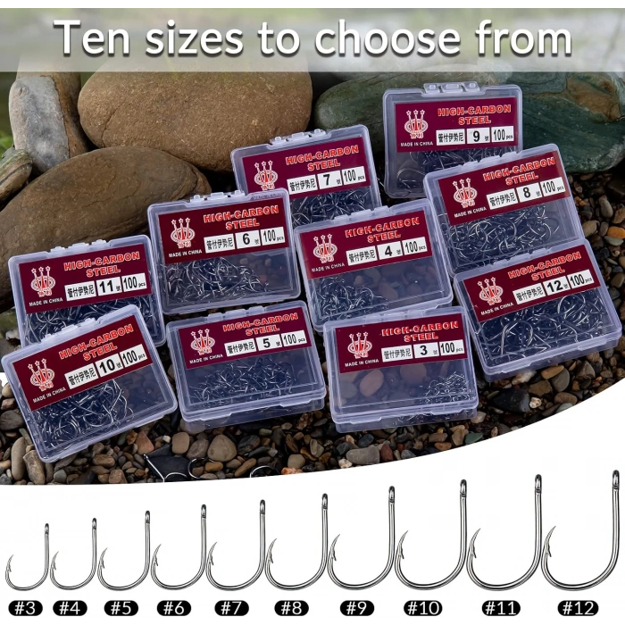 Olta Kancası Karbon Çelik Keskin Kanca 11 NO DELİKLİ 100PCS