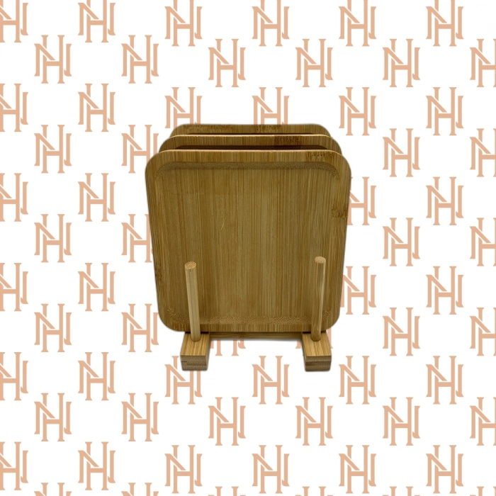 1798 3LÜ KARE TATLI TABAK BAMBU*36