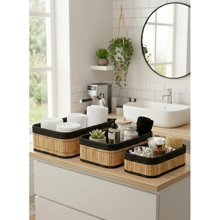 DK93-94-95-96 3 LÜ SİYAH EKMEK SEPETİ*20