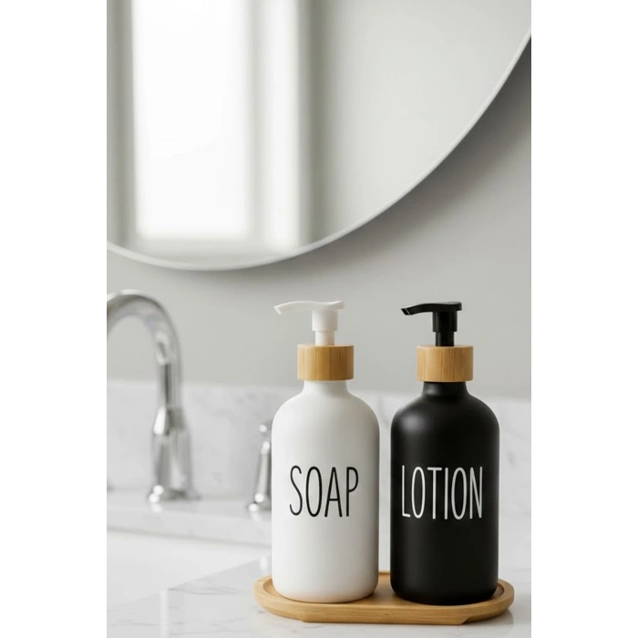 9258 2Lİ SİYAH BEYAZ SABUNLUK*24