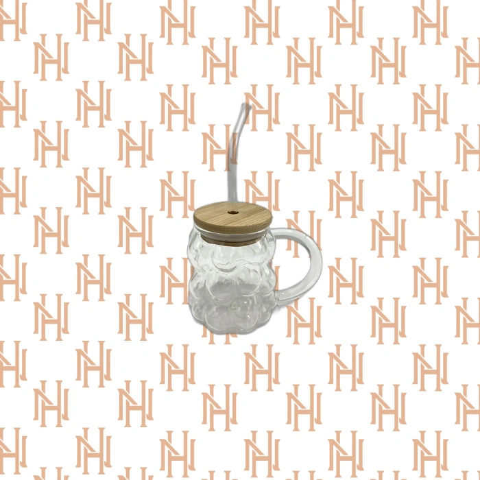 PİPETLİ BAMBU KAPAKLI BARDAK*90