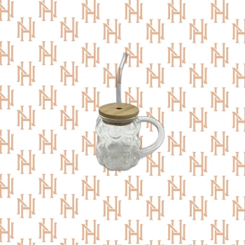 PİPETLİ BAMBU KAPAKLI BARDAK*90