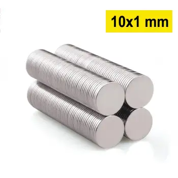 1 Adet 10x1mm Yuvarlak Neodyum Mıknatıs Güçlü Dayanıklı Magnet Nikel Kaplama