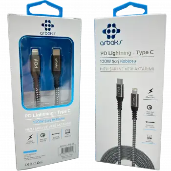 100W PD Lightning iphone Şarj Kablosu Arbaks ARB-55
