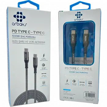 100W PD TYPE-C TYPE-C Şarj Kablosu Arbaks ARB-54