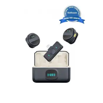 2 Adet Profesyonel Kablosuz Yaka Mikrofonu Lighting Uyumlu Manyetik Klipsli