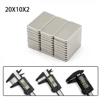 5 Adet 20x10x2 mm Neodyum Mıknatıs Köşeli Magnet N35 Nikel Kaplama Güçlü Kaliteli Dayanıklı