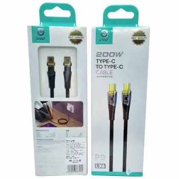 200W Type-c to Type-c Hasırlı Şarj Kablosu Dvıp LX6