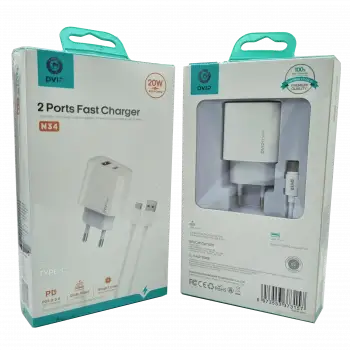20W + 18W PD Çift Girişli Şarj Seti Usb Type-C DVIP N34