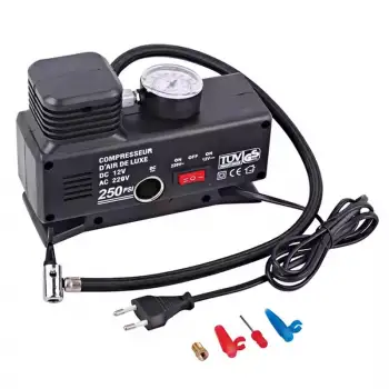 220 Volt-12 Volt 250 Psi Psi Kompresör Lastik Hava Şişirme Oto Pompası Fişli Çakmaklıklı