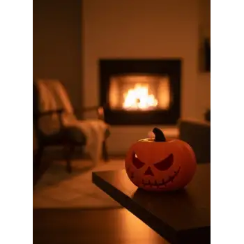 23×15 cm Korku Temalı Balkabağı Biblo Dekoratif Ev Ofis Süs Eşyası