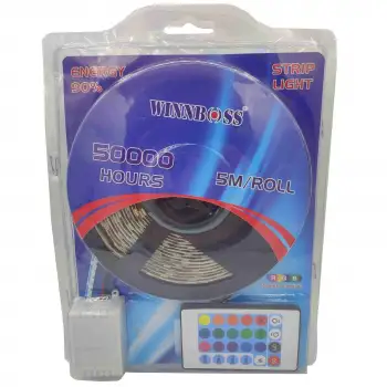 3 Çipli RGB Şerit Led 50000 Saat 5 Metre Kumandalı Winnboss WN-1144