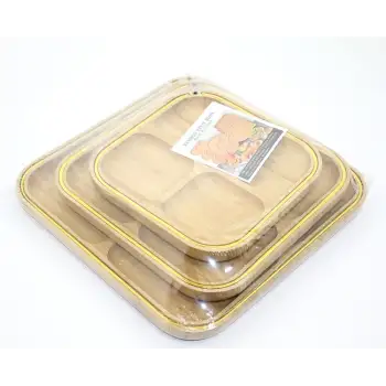 3lü Ahşap Kahvaltı Çerez Ve Meyve Sunum Tabağı