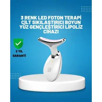 3 Modlu Boyun ve Yüz Bakım Cihazı – EMS, Temizleme, Sıcak Masaj ve Renkli Işık Terapi Özellikli
