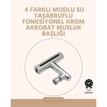 360° Dönüşlü Su Akışı Başlığı | 4ü 1 Arada Kullanım