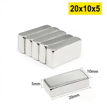 5 Adet 20x10x5 mm Neodyum Magnet N35 Güçlü Mıknatıs Köşeli ve Dayanıklı Nikel Kaplama