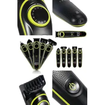 5 Başlıklı Şarjlı Tıraş Makinesi Kablosuz Saç Sakal Burun Tıraşına Uygun