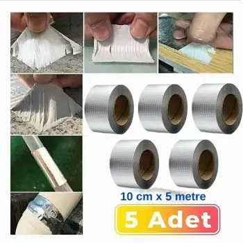 5 li Su Geçirmez Çatlak Bandı 10cm 5m Yüksek Sıcaklık Dayanıklı Çatı Boru Duvar Onarım Çamur Bant