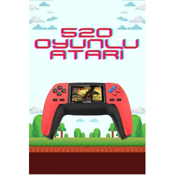 520 Retro Oyunlu El Konsolu Atari Oyun Konsolu Taşınabilir