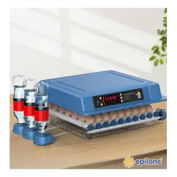 Epo-W64 Tam Otomatik Kuluçka Makinesi 64 Yumurta Kapasiteli Civciv Kaz Ördek Uyumlu + Yedek Motor