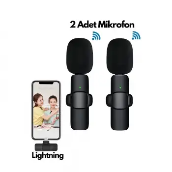 Type-C Çiftli Kablosuz Yaka Mikrofonu Seti - YouTube, TikTok, Vlog ve Canlı Yayınlar İçin Telefon Uyumlu Çift Mikrofon