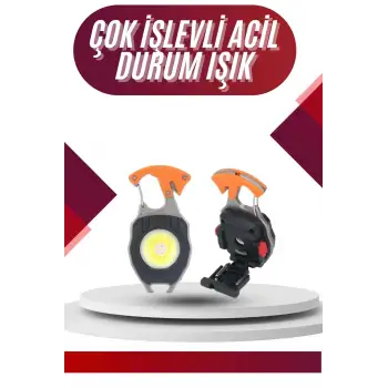 7 Modlu Mini Led Lamba Anahtarlık USB Şarjlı Kamp İçin Taşınabilir