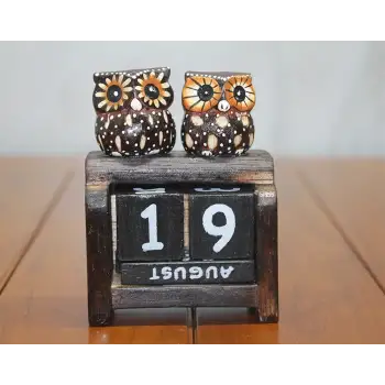 Ahşap Baykuş Takvim Küçük Boy