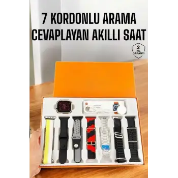 Akıllı Saat 7 Kordonlu Bildirim Görebilen Metal Kordon GPS Özelliği