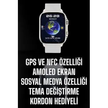 Akıllı Saat Android ve İOS Uyumlu NFC Ve GPS Özelliği Arama Cevaplayan