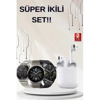 Akıllı Saat ve Kulaklık Seti Dokunmatik Ekran 5.0 Bluetooth Bağlantılı Sesli Görüşme