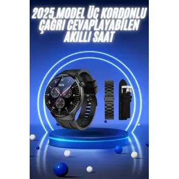 Akıllı Saat Yeni Nesil Üç Kordonlu Nabız Ölçer Çağrı Cevaplama