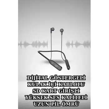 Alarm ve Titreşim Özellikli Akıllı Saat ve Mikrofonlu Kablolu Bluetooth Kulaklık 60 Saat