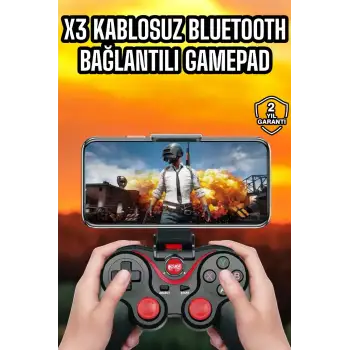 Android Uyumlu Gamepad X3 Game Stick Oyun Kolu Bluetooth Bağlantılı