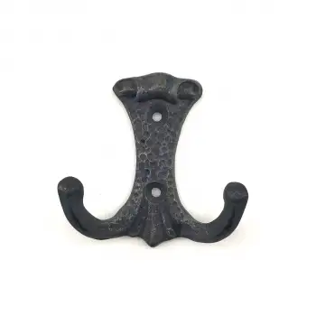 Antika Tarz Dekoratif Pirinç Anıt Çiftli Vestiyer Askı - 85x72 Mm, Oksit