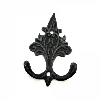 Antika Tarz Dekoratif Pirinç Çam Figürlü Askı - 98x57 Mm, Oksit