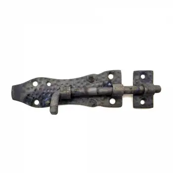 Antika Tarz Dekoratif Pirinç Dövme Kapı Sürgüsü - 7,5cm, Oksit