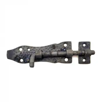 Antika Tarz Dekoratif Pirinç Dövme Kapı Sürgüsü - 7cm, Oksit