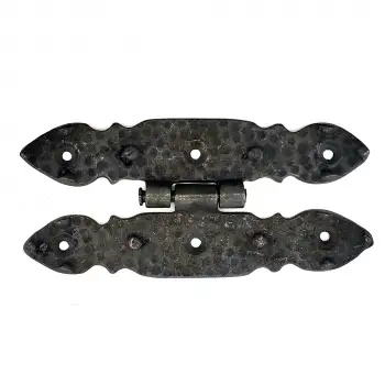 Antika Tarz Dekoratif Pirinç Düğmeli Menteşe - 142x69 Mm, Oksit