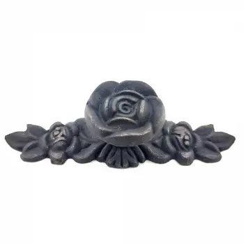 Antika Tarz Dekoratif Pirinç Gül Düğme - 30x100 Mm, Oksit