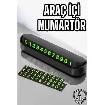 Araba Park Numaratörü Araç İçi Numaralık Değiştirilebilir Çevirmeli Mini