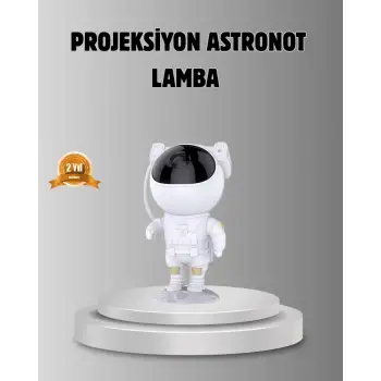Astronot Galaksi Projeksiyon Lambası Bluetooth Bağlantılı ve Uzaktan Kontrollü