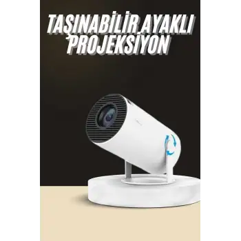 Ayaklı Projeksiyon Taşınabilir Mini Projektör Sinema Projektörü Android