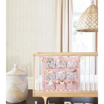 Baby 9 Cepli Bağlamalı Beşik Kenarı Düzenleyici (pembe)