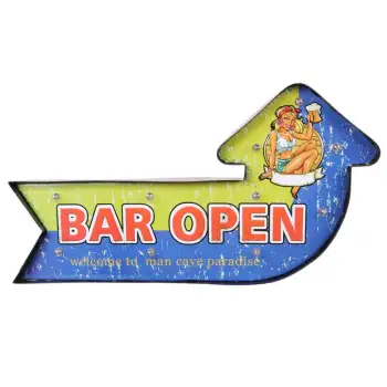 Bar Open Temalı Ledli Bar Tabelası