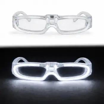 Beyaz LED Işıklı Parti Gözlüğü - 3 Modlu