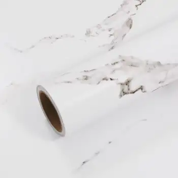 Beyaz Mermer Desenli Yapışkanlı Kaplama Kağıdı Büyük Boy 5 Metre