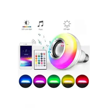 Bluetooth Hoparlör Akıllı Rgb Led Işık Renk Değiştirme Ses Bombası Ampül Görünümlü